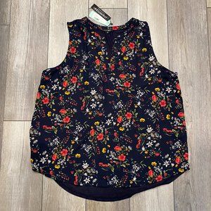 NWT Women's 2X Papermoon navy floral sleeveless top